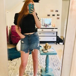 Mini denim skirt